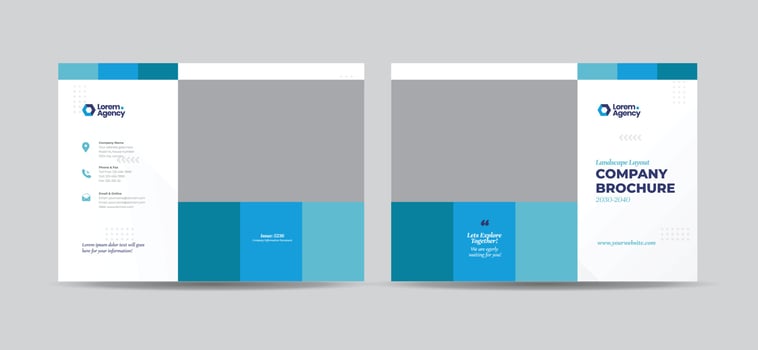 Landscape Business Brochure Cover Design or Annual Report and Company Profile booklet cover design vector