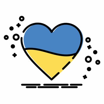 Ukraine Flag In Heart Shape Icon MBE Style vector