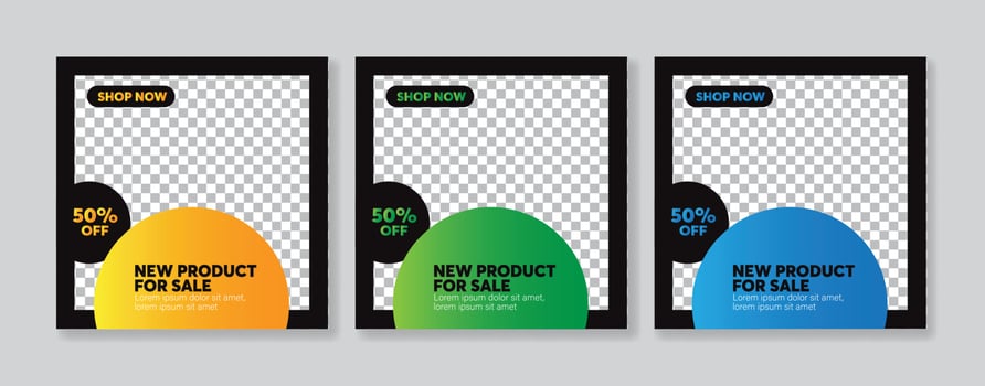 social media posts template for online shop, real estate, marketing, advertising, web, brochure, banner vector