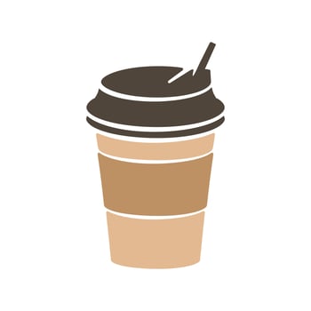 a cup of hot coffee vector