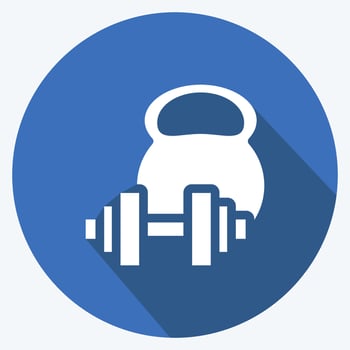 Icon Weight Training. suitable for Healthy symbol. long shadow style. simple design editable. design template vector. simple illustration vector