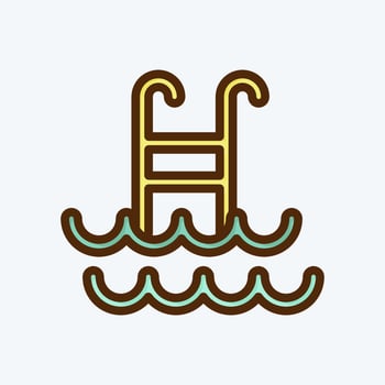 Icon Swimming. suitable for Healthy symbol. flat style. simple design editable. design template vector. simple illustration vector