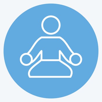 Icon Meditation. suitable for Healthy symbol. blue eyes style. simple design editable. design template vector. simple illustration vector