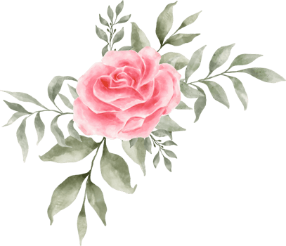 Pink Rose Flower Bouquet Arrangement Watercolor png