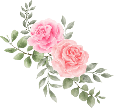 Pink Rose Flower Bouquet Arrangement Watercolor png