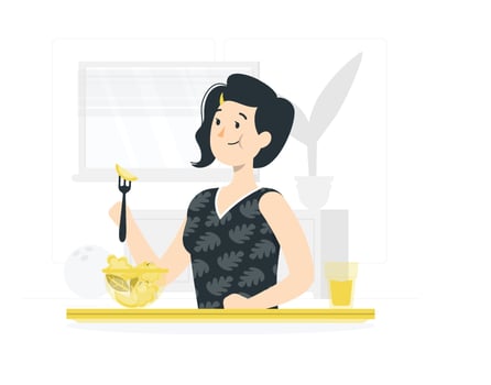 Pretty Girl with Healthy Food vector