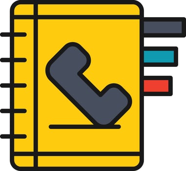Contact Book Line Filled vector