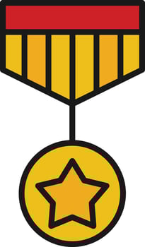 Medal Line Filled vector
