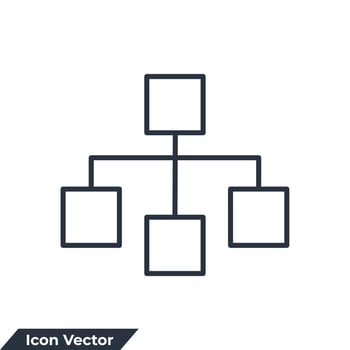 flow chart icon logo vector illustration. organization chart symbol template for graphic and web design collection