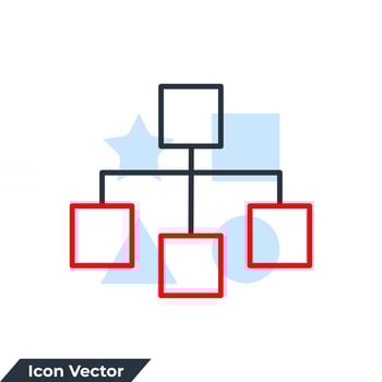 flow chart icon logo vector illustration. organization chart symbol template for graphic and web design collection
