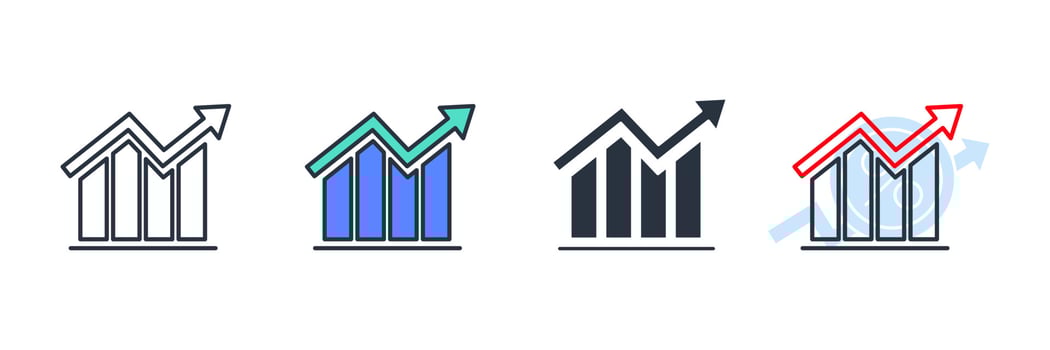 bar graph icon logo vector illustration. Statistics symbol template for graphic and web design collection