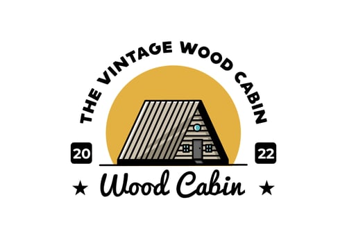 Vintage wood cabin illustration design vector