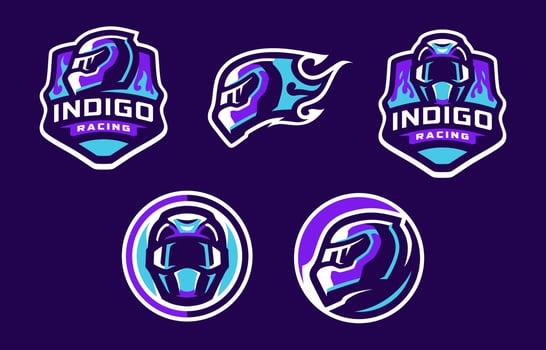 Indigo racing sport logo design vector