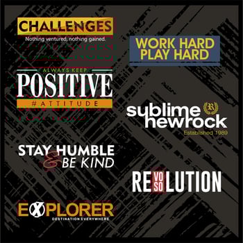 slogan logo and typography design vector