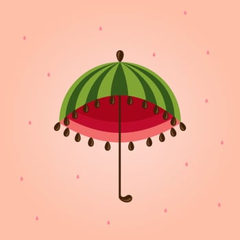 watermelon umbrella summer vector