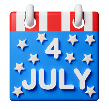 3d render fourth of July calendar. png