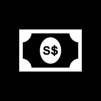 Singapore Currency Icon Symbol, SGD, Singapore Dollar Money Paper. Vector Illustration