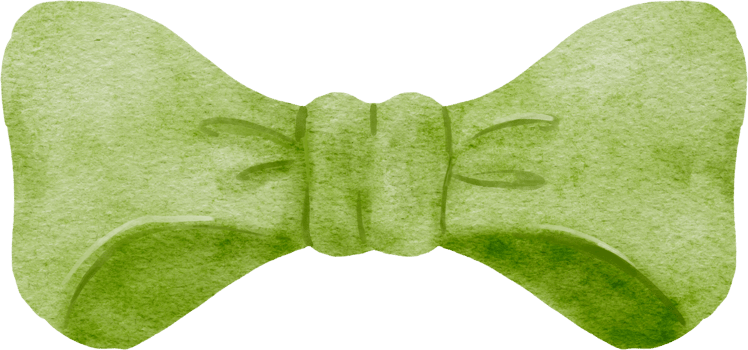 Green Bow Watercolor png