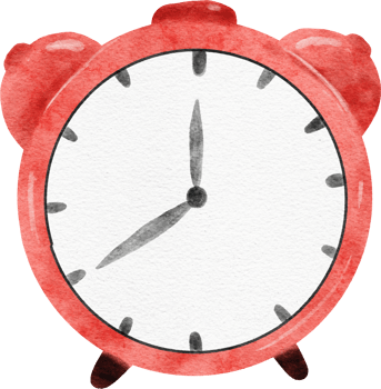 Red Alarm Clock Watercolor png