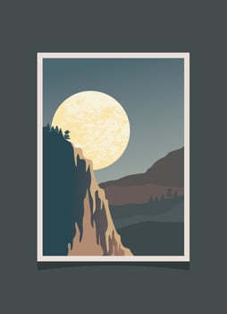 Abstract mountain painting, Abstract background, Premium Vector