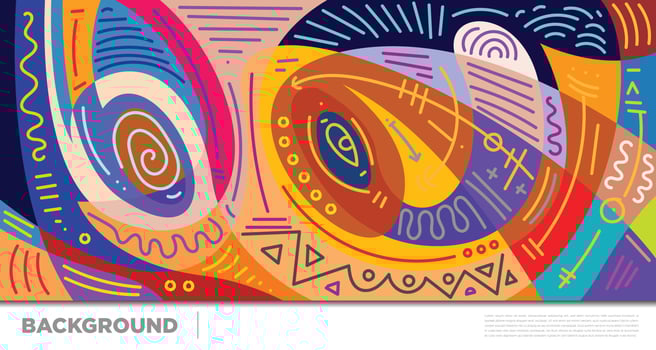 Abstract liquid shape. Fluid geometric design. Isolated gradient waves with geometric lines, dots, batik Indonesia pattern. Vector illustration.