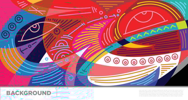 Abstract liquid shape. Fluid geometric design. Isolated gradient waves with geometric lines, dots, batik Indonesia pattern. Vector illustration.