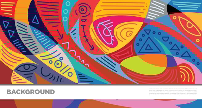 Abstract liquid shape. Fluid geometric design. Isolated gradient waves with geometric lines, dots, batik Indonesia pattern. Vector illustration.
