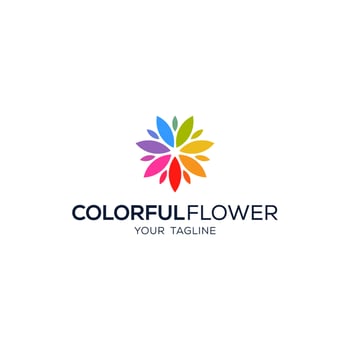 Colorful Flower Logo, Abstract Flower Creative signs and symbols vector