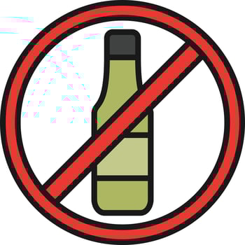 No Alcohol Line Filled vector