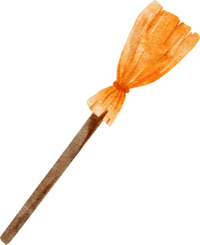 Halloween Witch Broom Watercolor png