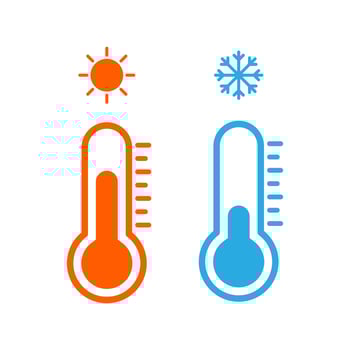 Thermometer with cold and hot symbol. for web and mobile app icon vector