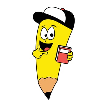 cute pencil cartoon graphic vector