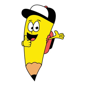 cute pencil cartoon graphic vector
