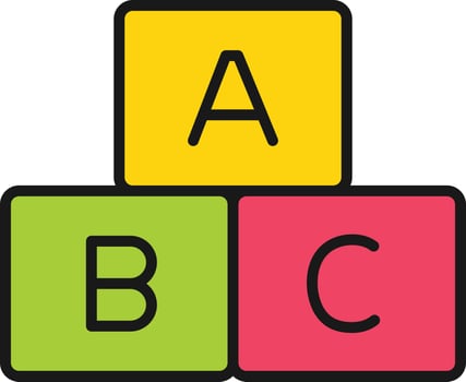 Blocks Line Filled vector