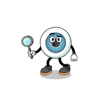 Mascot of eyeball searching vector