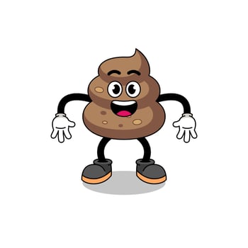 poop cartoon with surprised gesture vector