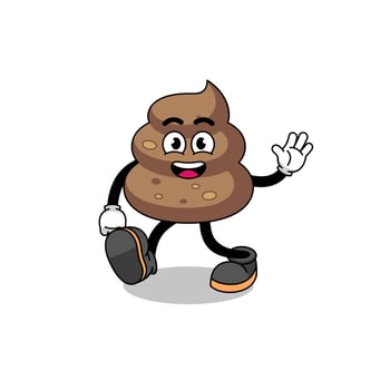 poop cartoon walking vector