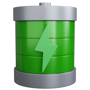 3d rendering battery being charged with lightning icon isolated png