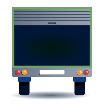 Open empty boot of the truck. Back side of the van. Moving out. Flat design. Vector illustration.