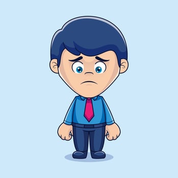 Sad businessman cartoon vector illustration