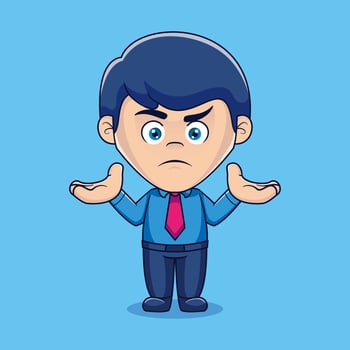 Confused businessman gesturing cartoon illustration vector
