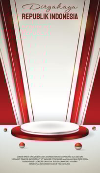 Podium display 3d red and white for Indonesia independence day 17th August vector