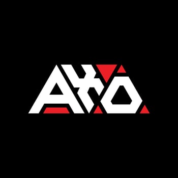 AXO triangle letter logo design with triangle shape. AXO triangle logo design monogram. AXO triangle vector logo template with red color. AXO triangular logo Simple, Elegant, and Luxurious Logo. AXO