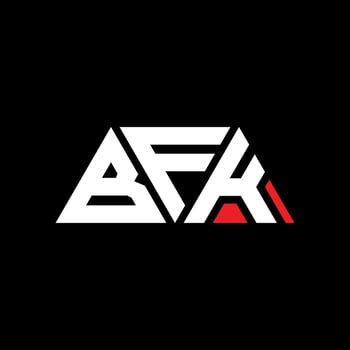 BFK triangle letter logo design with triangle shape. BFK triangle logo design monogram. BFK triangle vector logo template with red color. BFK triangular logo Simple, Elegant, and Luxurious Logo. BFK