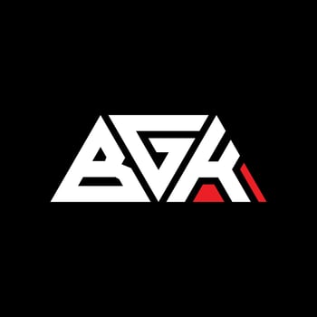 BGK triangle letter logo design with triangle shape. BGK triangle logo design monogram. BGK triangle vector logo template with red color. BGK triangular logo Simple, Elegant, and Luxurious Logo. BGK