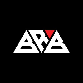 BRB triangle letter logo design with triangle shape. BRB triangle logo design monogram. BRB triangle vector logo template with red color. BRB triangular logo Simple, Elegant, and Luxurious Logo. BRB