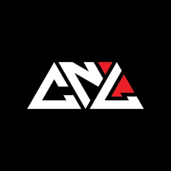CNL triangle letter logo design with triangle shape. CNL triangle logo design monogram. CNL triangle vector logo template with red color. CNL triangular logo Simple, Elegant, and Luxurious Logo. CNL