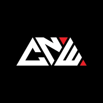 CNW triangle letter logo design with triangle shape. CNW triangle logo design monogram. CNW triangle vector logo template with red color. CNW triangular logo Simple, Elegant, and Luxurious Logo. CNW