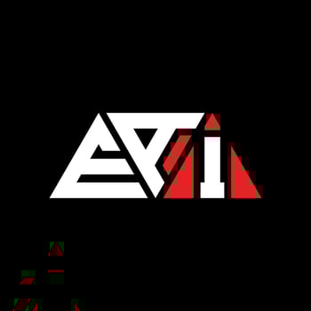 EAI triangle letter logo design with triangle shape. EAI triangle logo design monogram. EAI triangle vector logo template with red color. EAI triangular logo Simple, Elegant, and Luxurious Logo. EAI