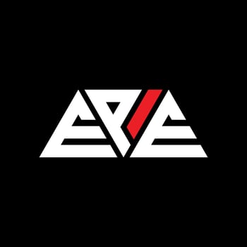 EPE triangle letter logo design with triangle shape. EPE triangle logo design monogram. EPE triangle vector logo template with red color. EPE triangular logo Simple, Elegant, and Luxurious Logo. EPE